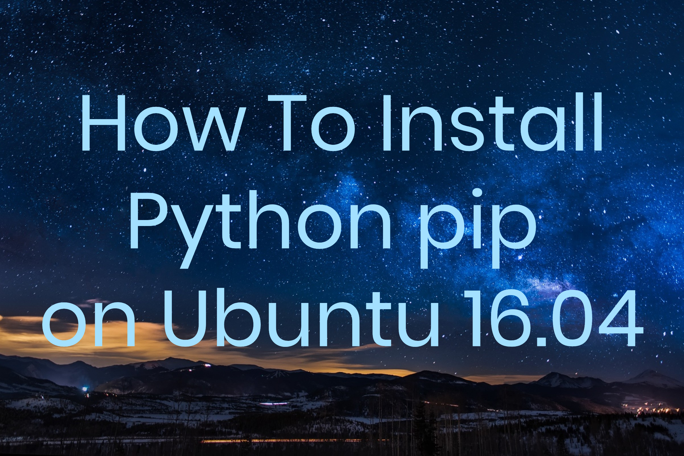 install pip3 and pip