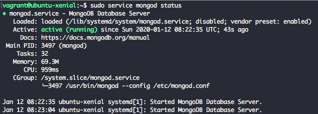 MongoDB 4.2 Check Service Status